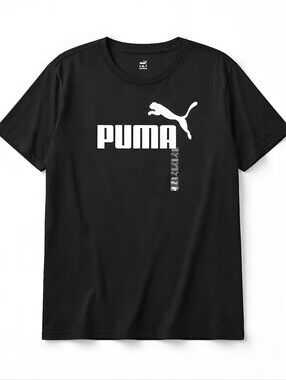Puma Men's 3XT 3X Black Tee with White Puma Cat Logo NWT